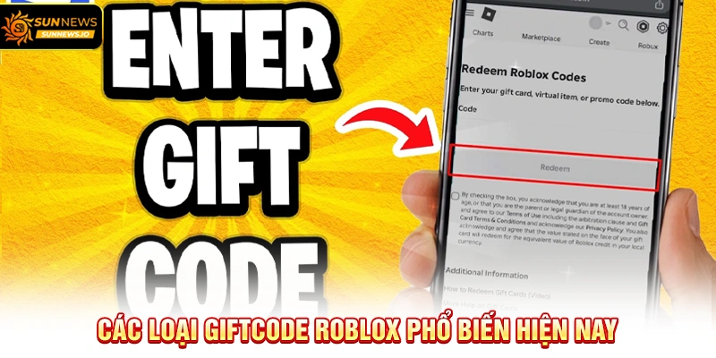 Các loại Giftcode Roblox phổ biến hiện nay