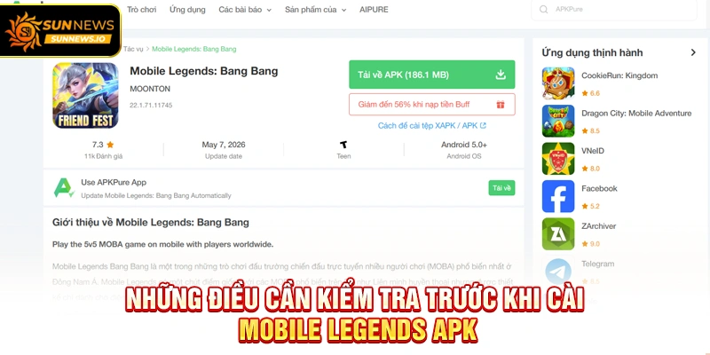 Những điều cần kiểm tra trước khi cài Mobile Legends APK